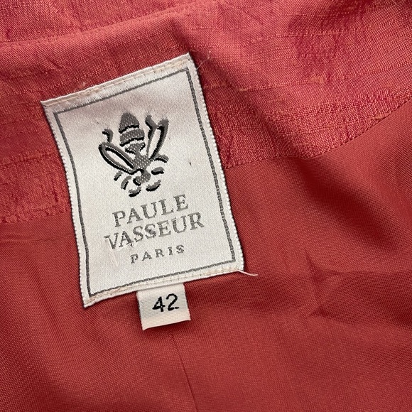 PAULE VASSEUR PARIS | 2 pc. Jacket Blazer Skirt Suit Set | 100% Silk - Picture 6 of 12